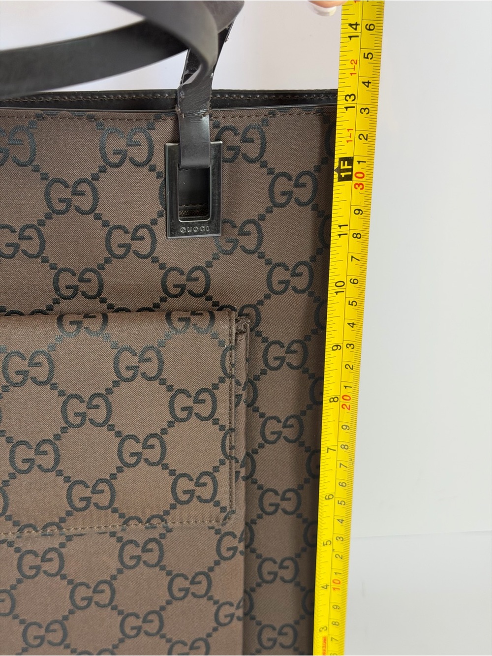 Gucci Vintage Monogram Brown Nylon Canvas Tote Bag - Picture 5 of 16